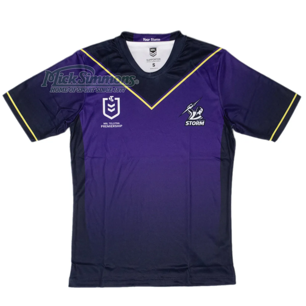1 Melbourne Storm Men's Home Supporter Jersey NRL Rugby League by Burley Sekem