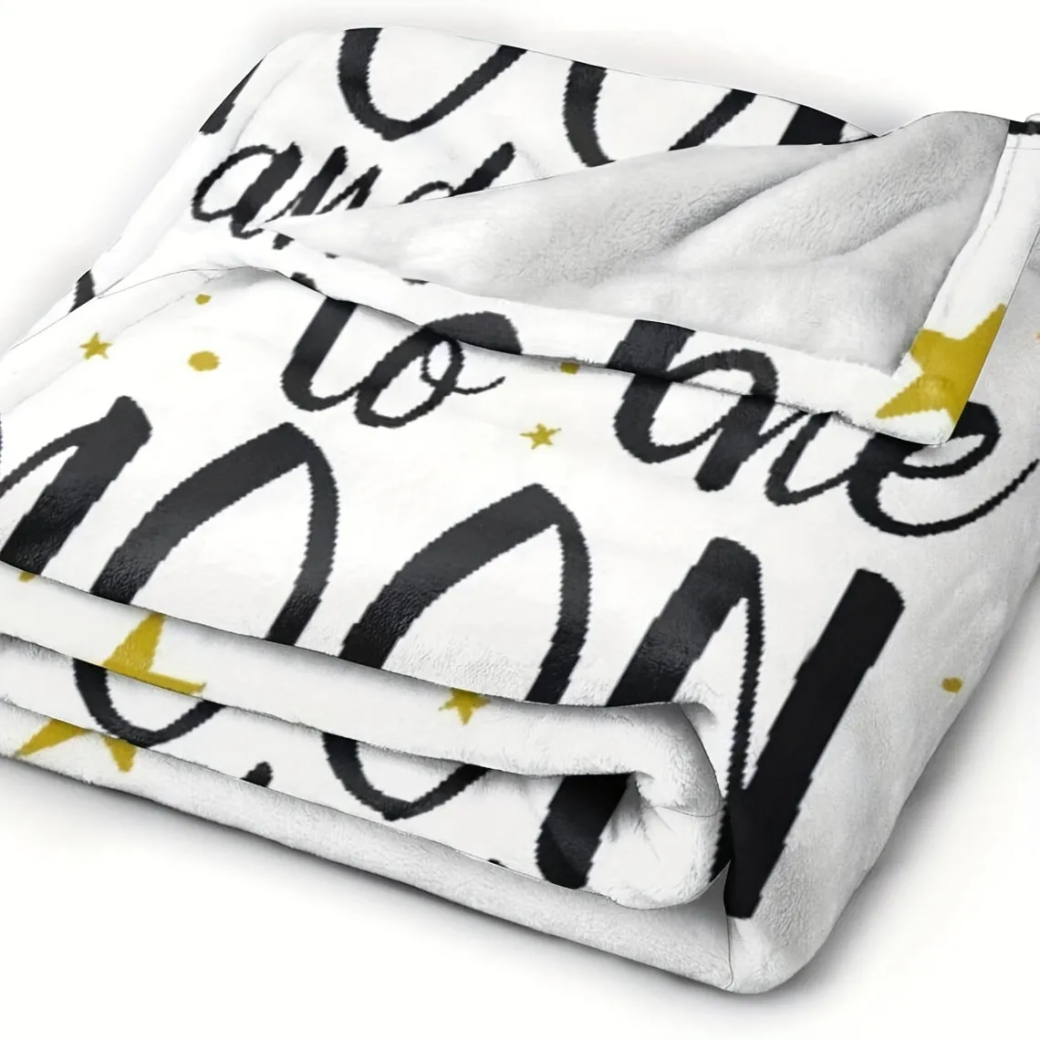 1pc Cozy Moon-Themed Flannel Throw Blanket - Soft, Micro Warm, and Plush for Couch, Bed, Sofa, Living Room Decor - I Love You to the Moon and Back Design, Perfect for Snuggling and Home Decor