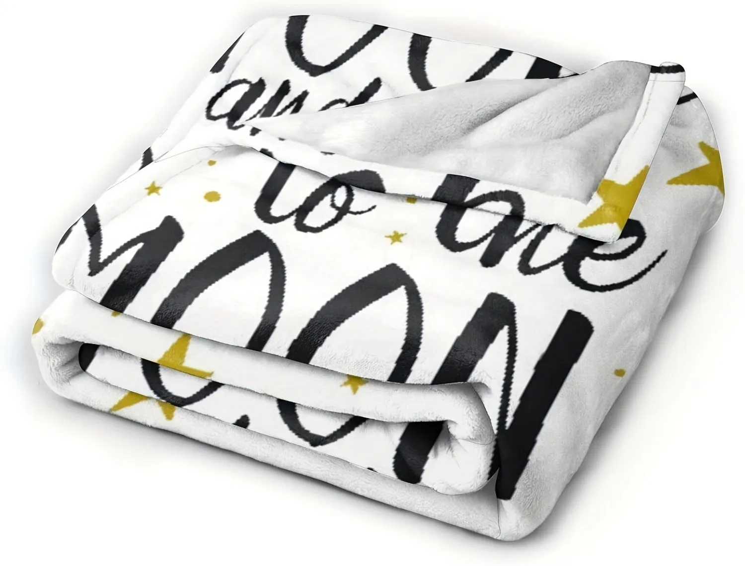 1pc Cozy Moon-Themed Flannel Throw Blanket - Soft, Micro Warm, and Plush for Couch, Bed, Sofa, Living Room Decor - I Love You to the Moon and Back Design, Perfect for Snuggling and Home Decor