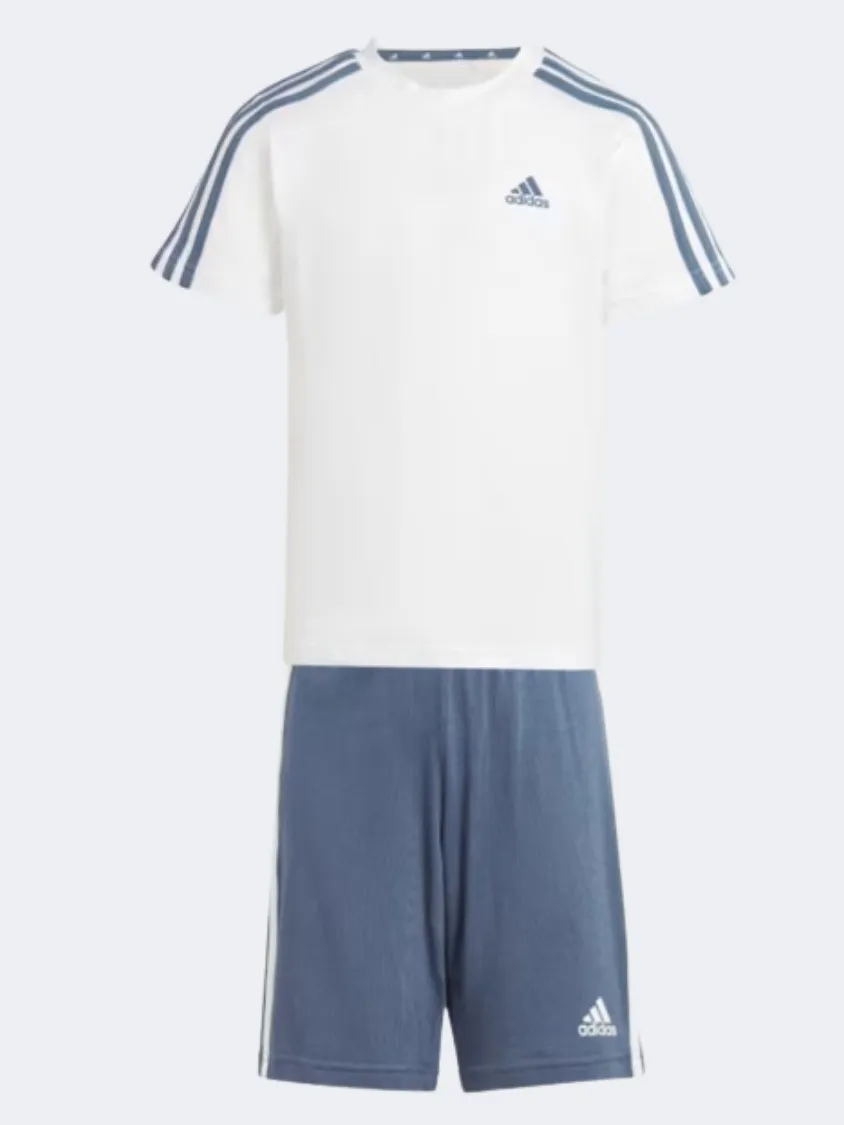 Adidas Essential 3S Little Boys Sportswear Set White/Preloved Ink