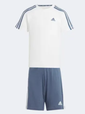 Adidas Essential 3S Little Boys Sportswear Set White/Preloved Ink