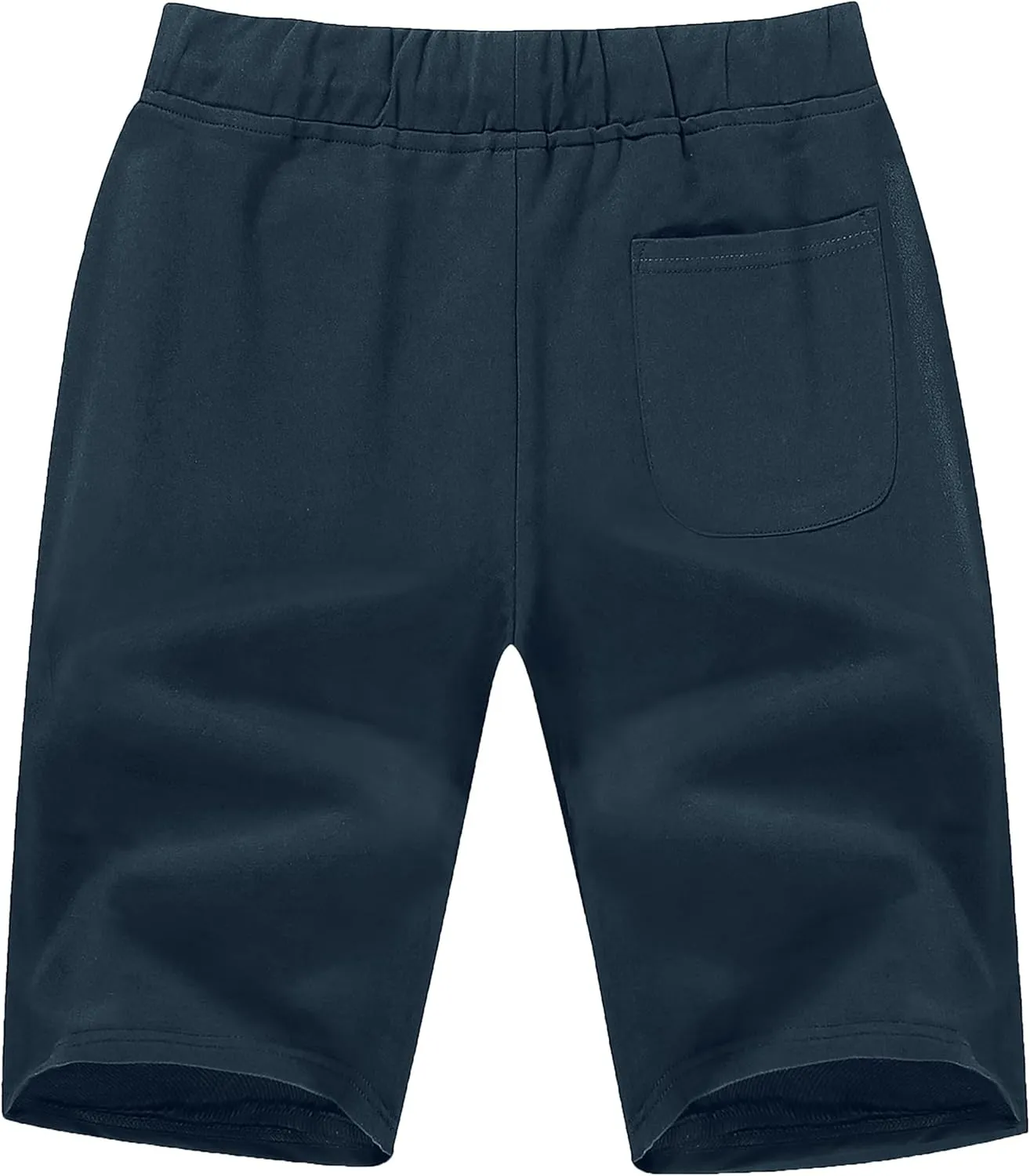 Boisouey Mens Casual Shorts Cotton Drawstring Elastic Waist with Zipper Pockets