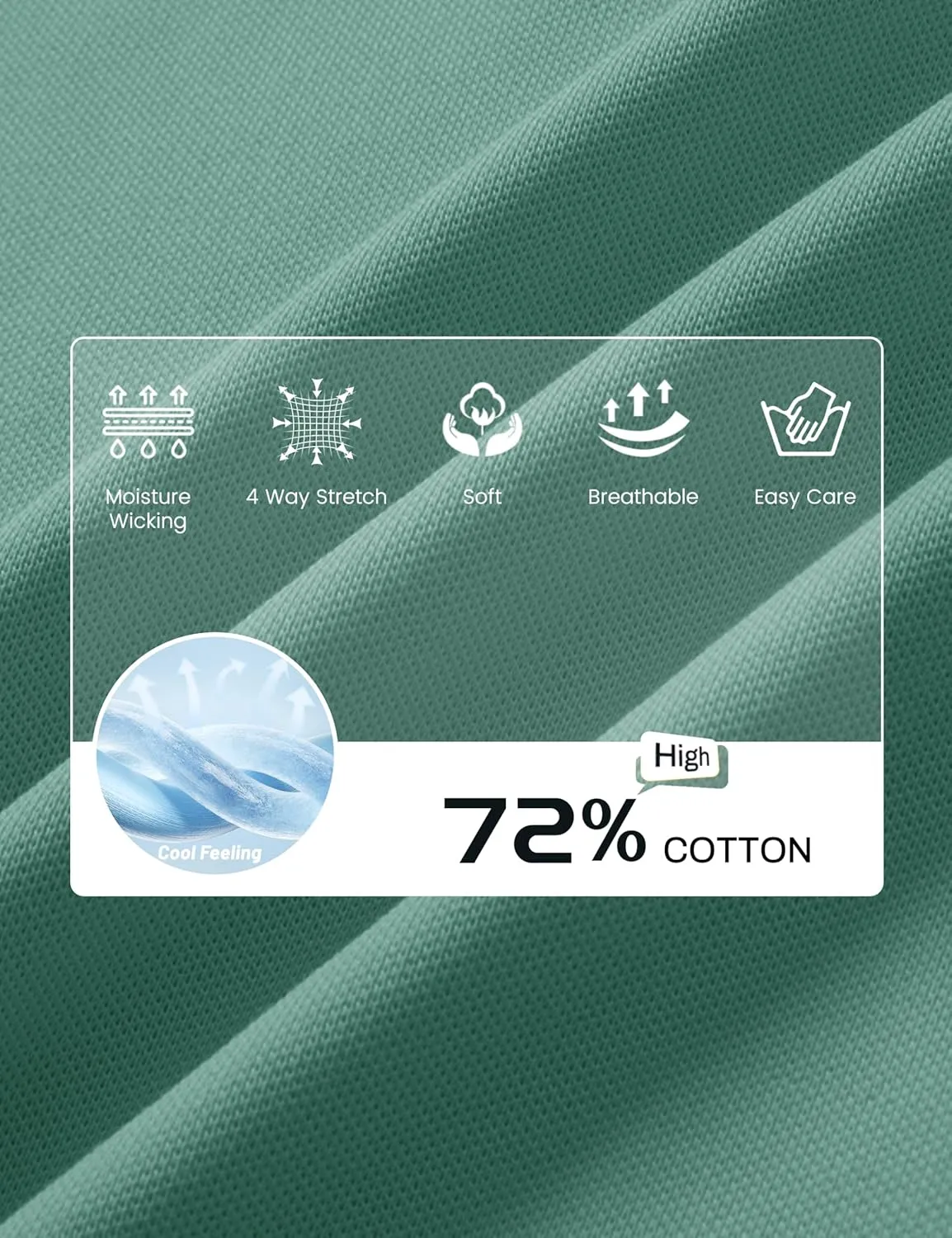 Cotrasen Men's Polo Shirts Short Sleeve Soft Cotton Pique T-Shirts 3 Buttons Classic Fit Casual Performance Golf Shirts