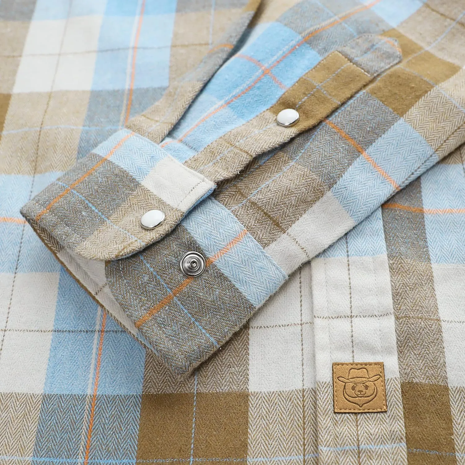 Dubinik Flannel Shirt for Men Western Cowboy Pearl Snap Shirts for Men Long Sleeve Vintage Buttons Down Plaid Shirt