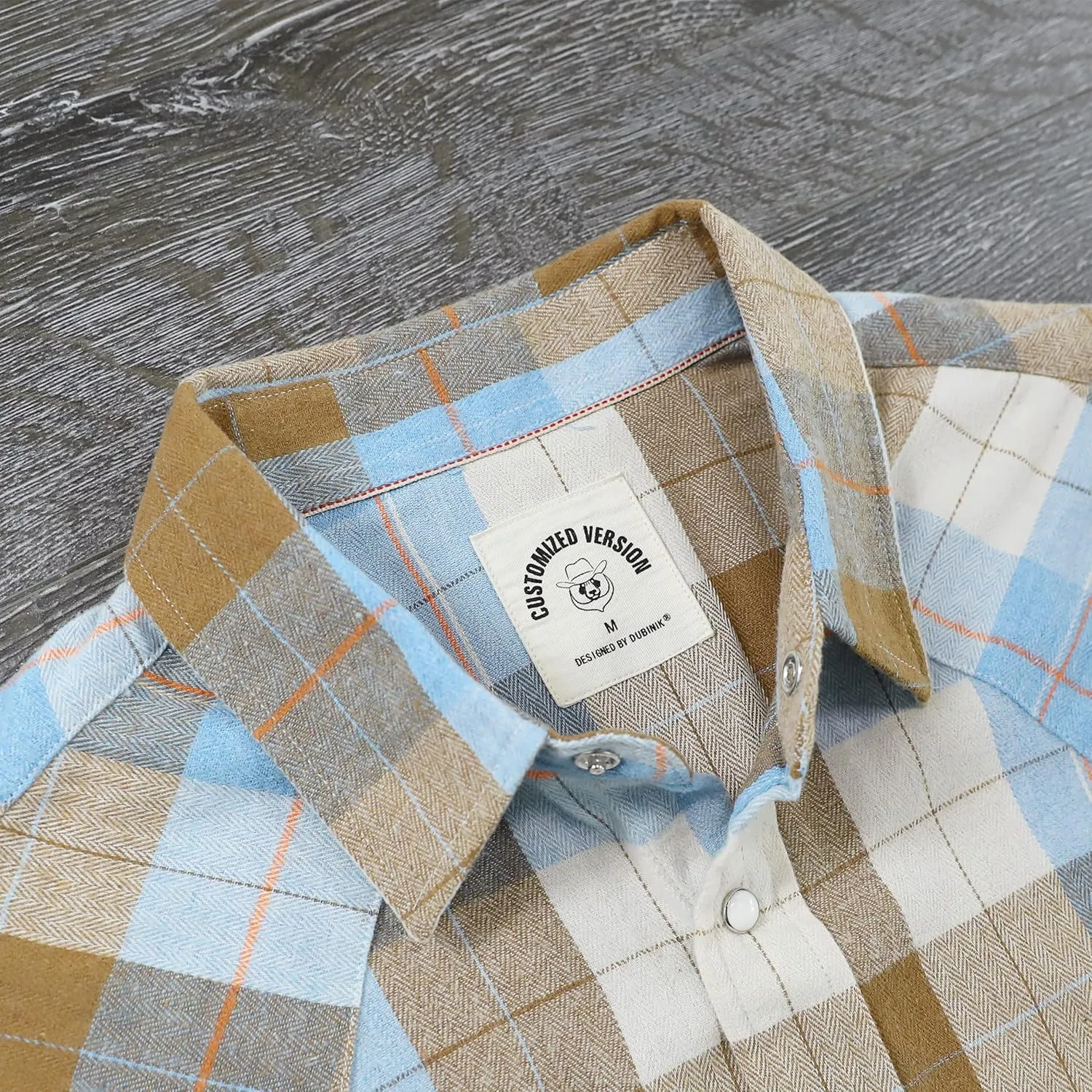 Dubinik Flannel Shirt for Men Western Cowboy Pearl Snap Shirts for Men Long Sleeve Vintage Buttons Down Plaid Shirt