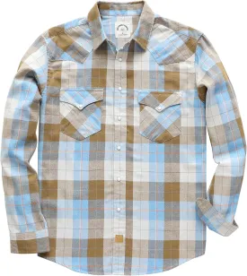 Dubinik Flannel Shirt for Men Western Cowboy Pearl Snap Shirts for Men Long Sleeve Vintage Buttons Down Plaid Shirt