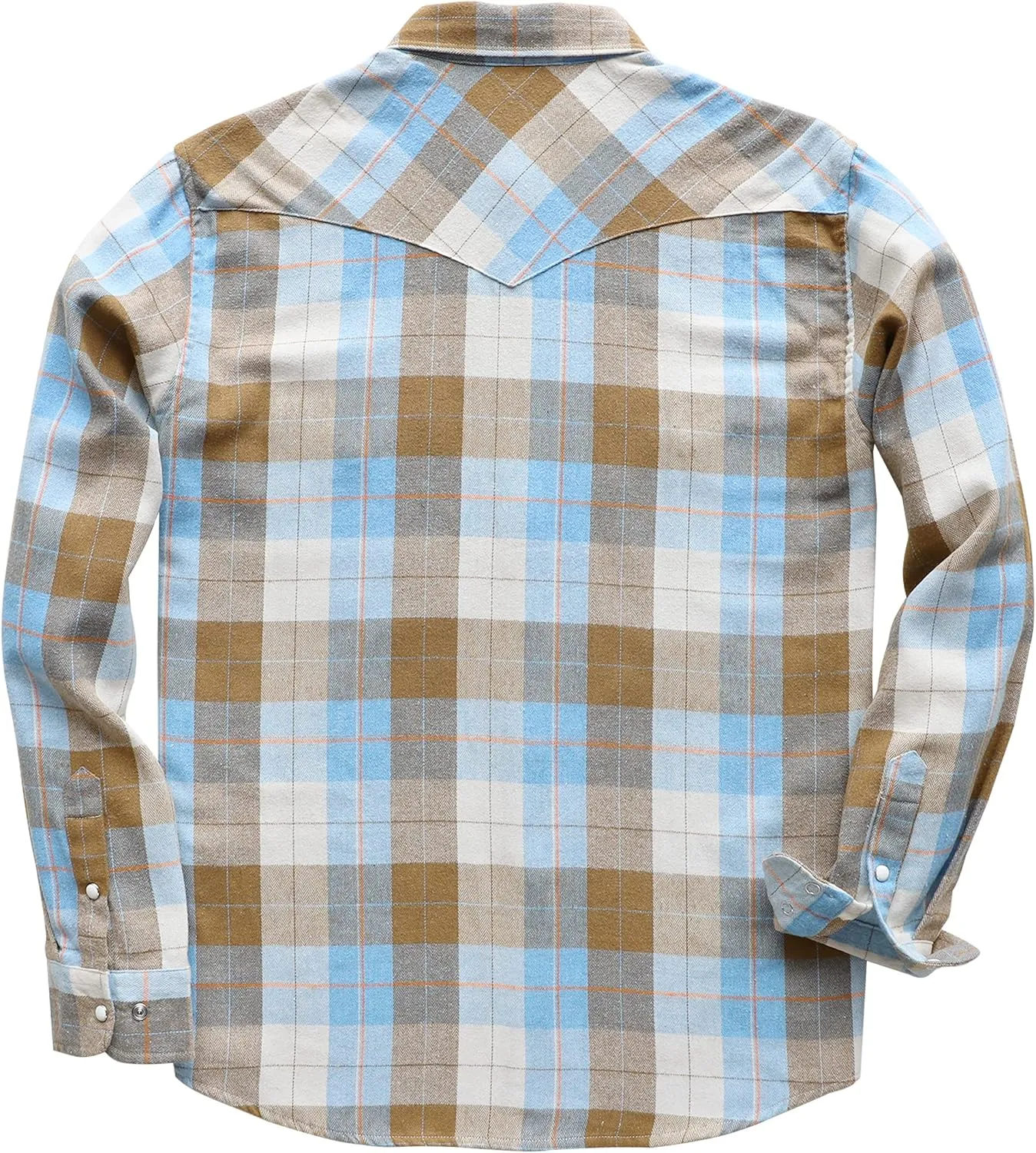 Dubinik Flannel Shirt for Men Western Cowboy Pearl Snap Shirts for Men Long Sleeve Vintage Buttons Down Plaid Shirt