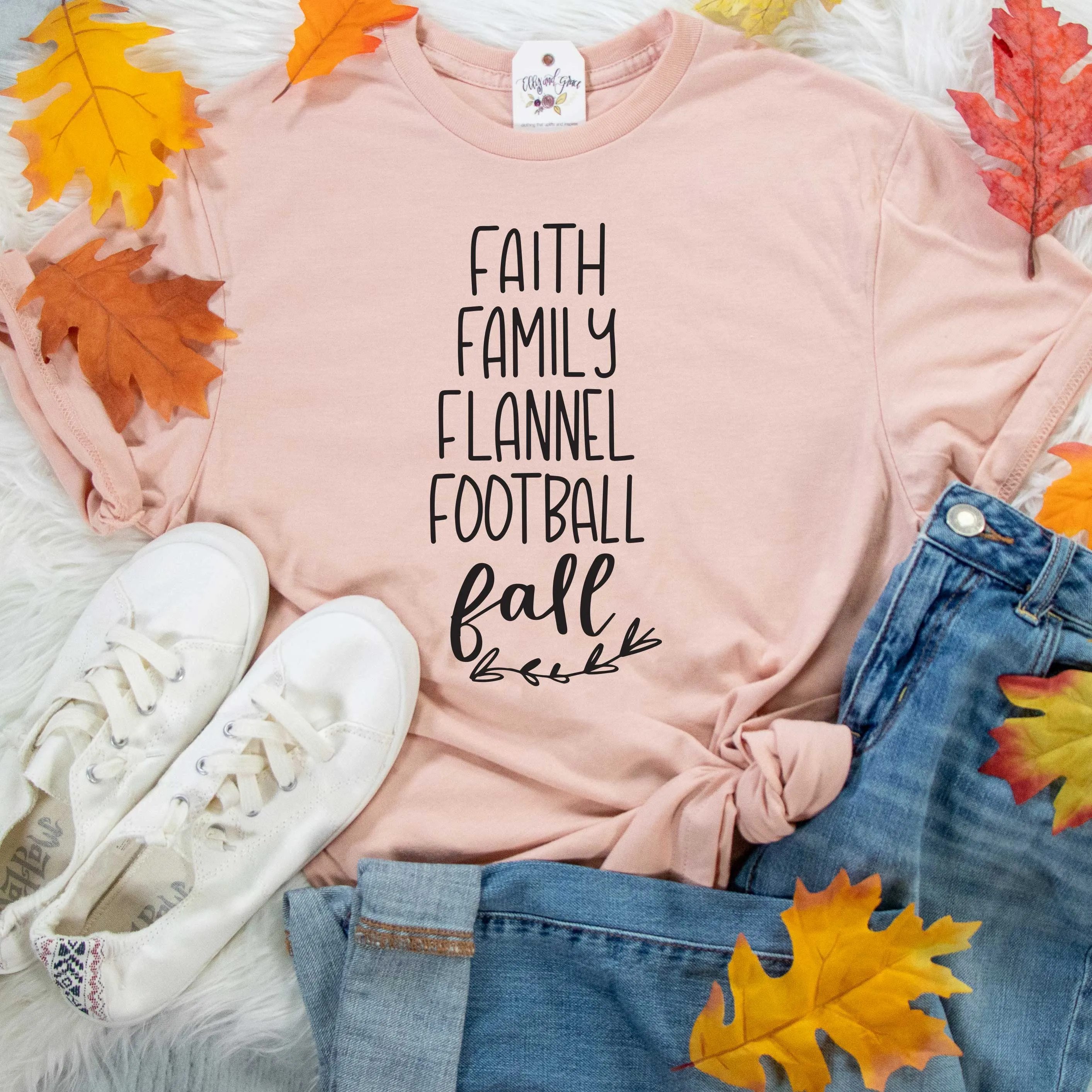Faith Family Flannel Football Fall Unisex Shirt