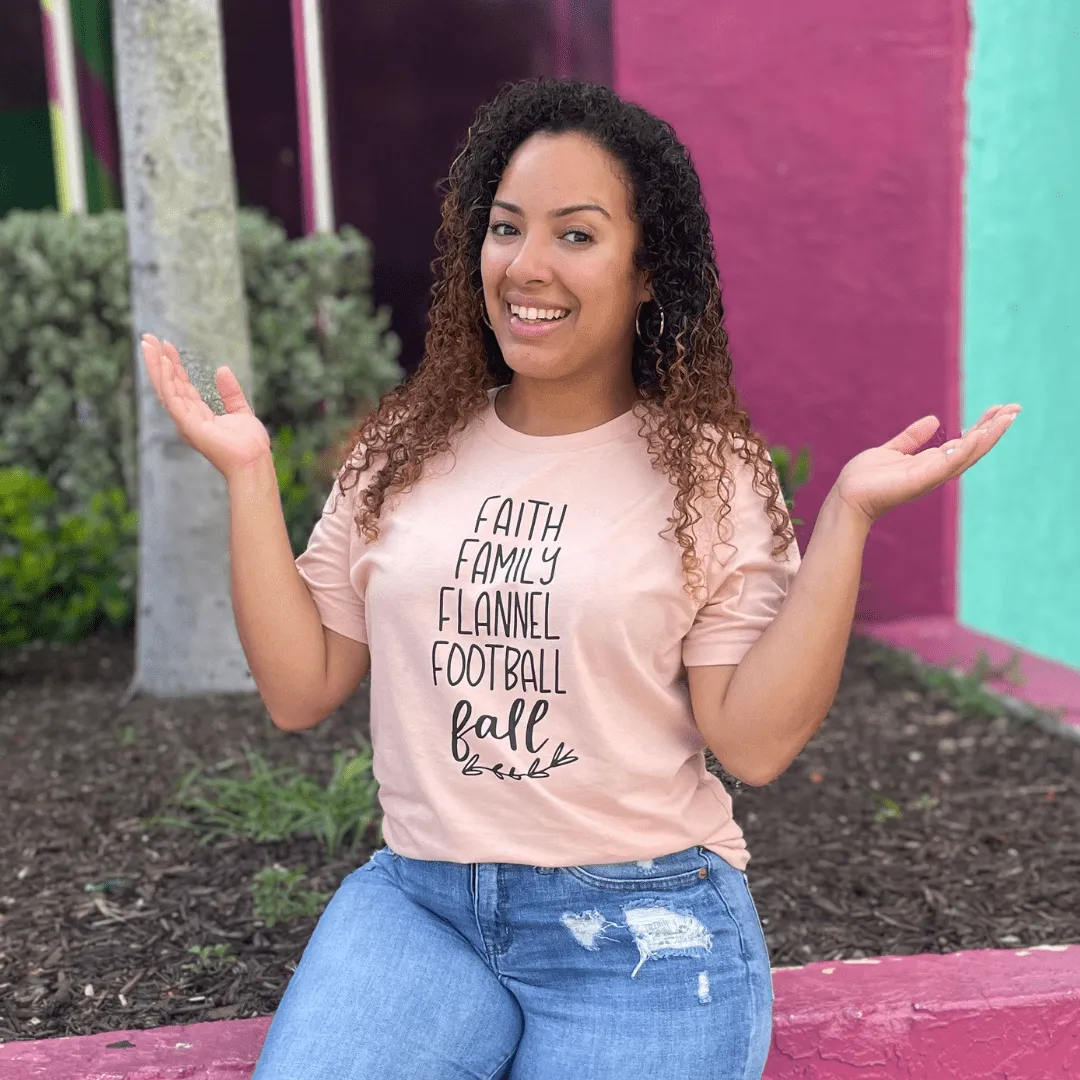 Faith Family Flannel Football Fall Unisex Shirt