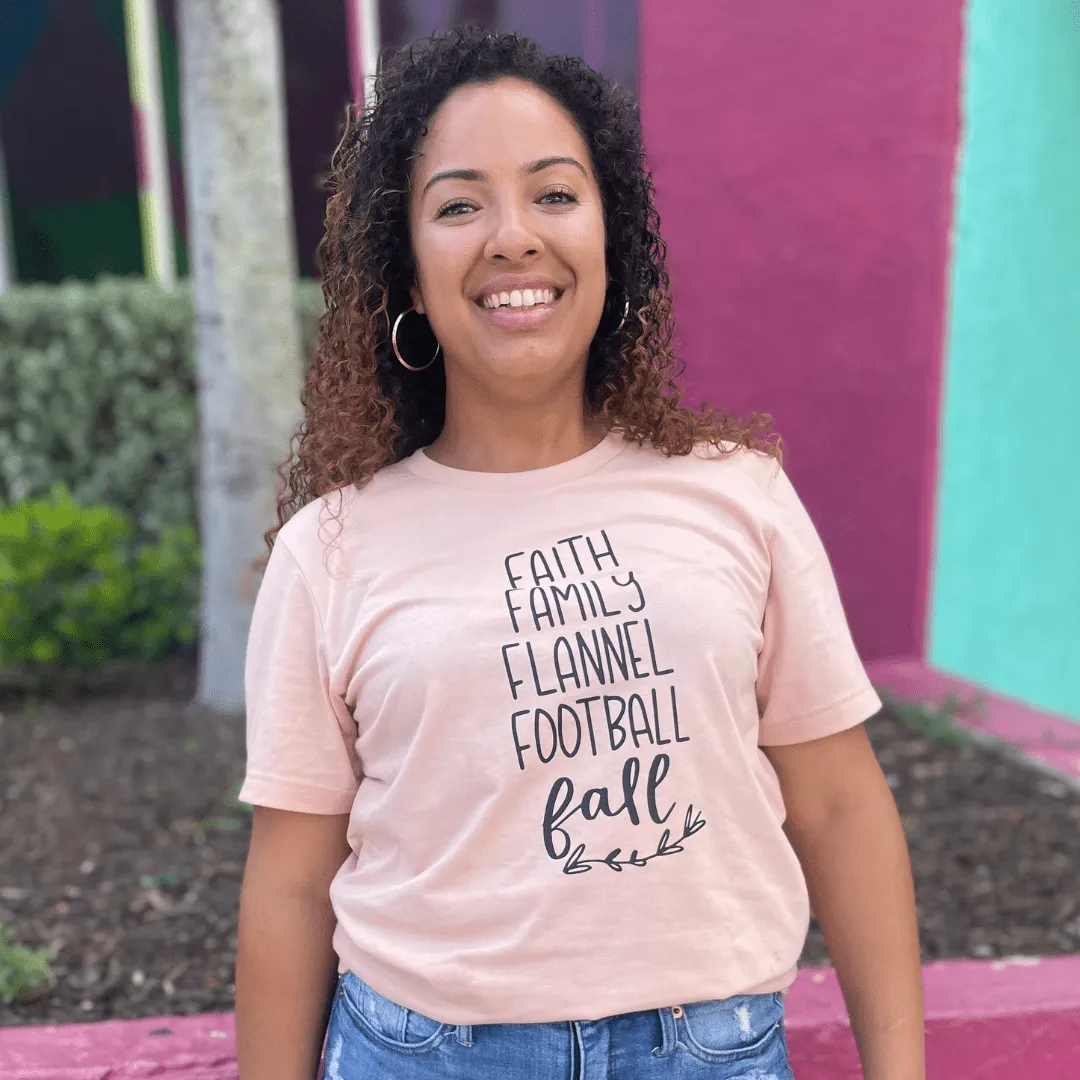 Faith Family Flannel Football Fall Unisex Shirt