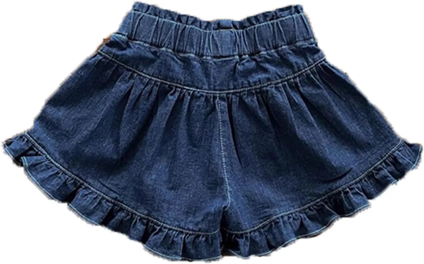 Girls Denim Shorts 2 Layers Ruffles Lace Kids Baby Workout Fashion Skirt Shorts Summer Beach Sports Short Pants