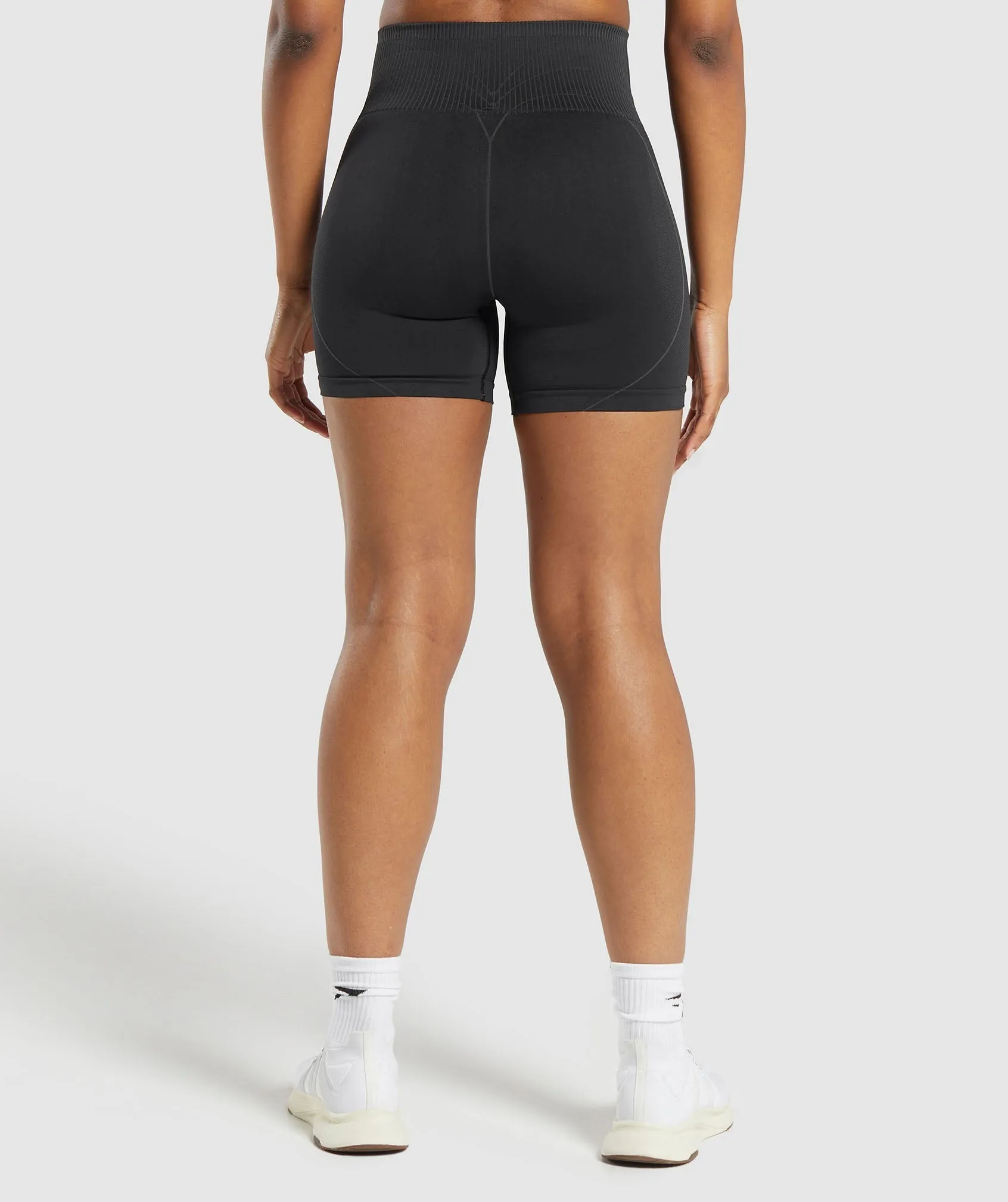 Gymshark Contour Heart Seamless Shorts - Black/Asphalt Grey