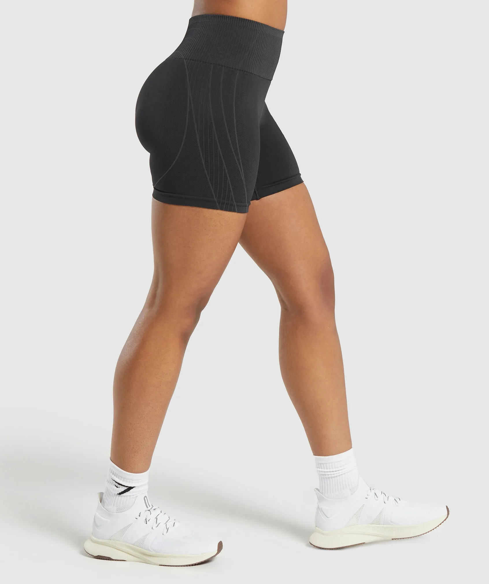 Gymshark Contour Heart Seamless Shorts - Black/Asphalt Grey