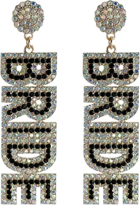 LADY&HOME Bride Earrings Beaded BRIDE Letter Dangle Earrings Bride Accessories for Wedding Bridal Gifts
