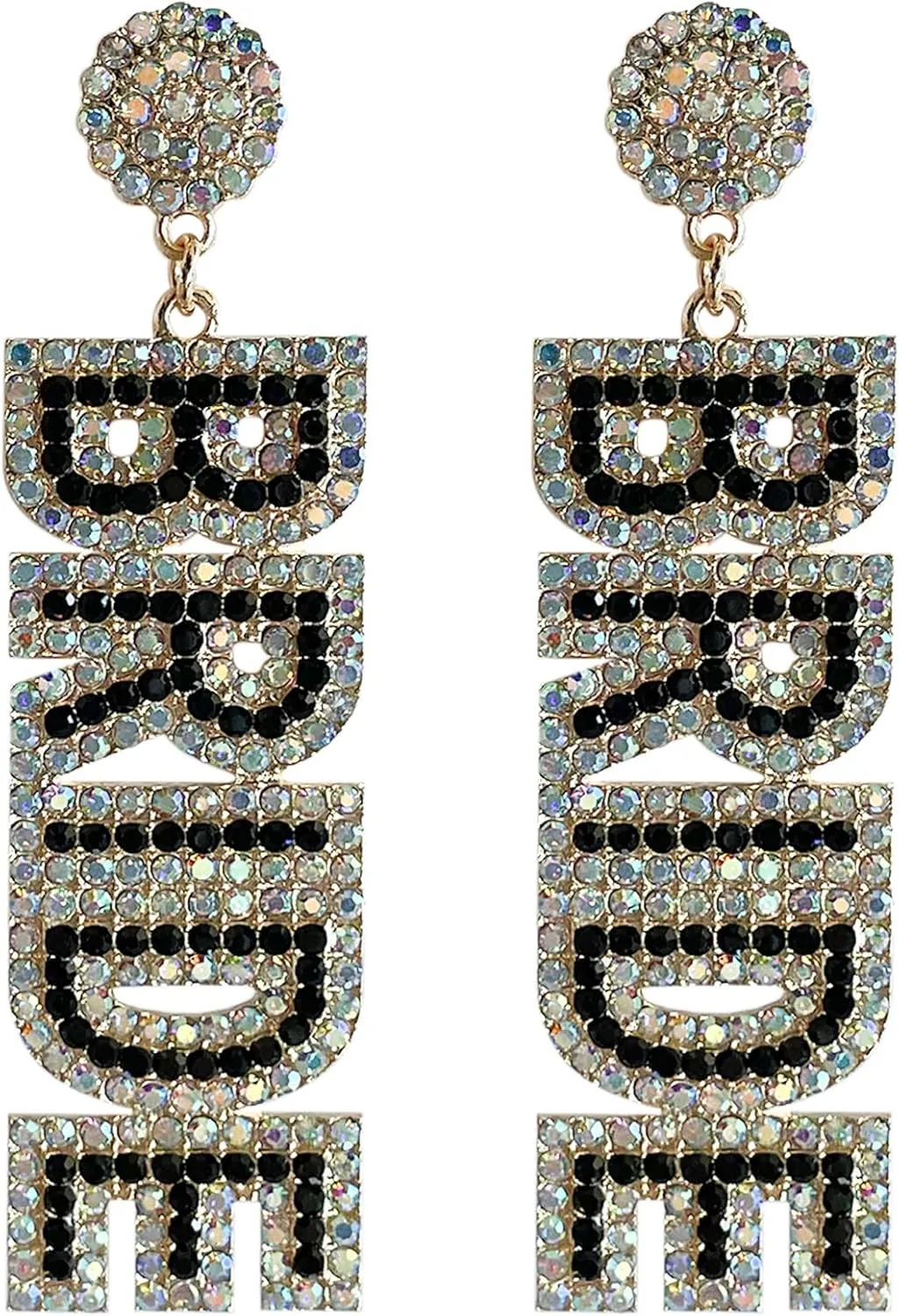 LADY&HOME Bride Earrings Beaded BRIDE Letter Dangle Earrings Bride Accessories for Wedding Bridal Gifts