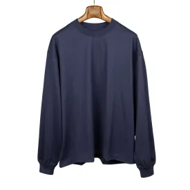 Long sleeve tee in ink navy suvin and supima cotton