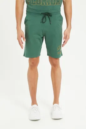 Men Green Printed Lounge Short