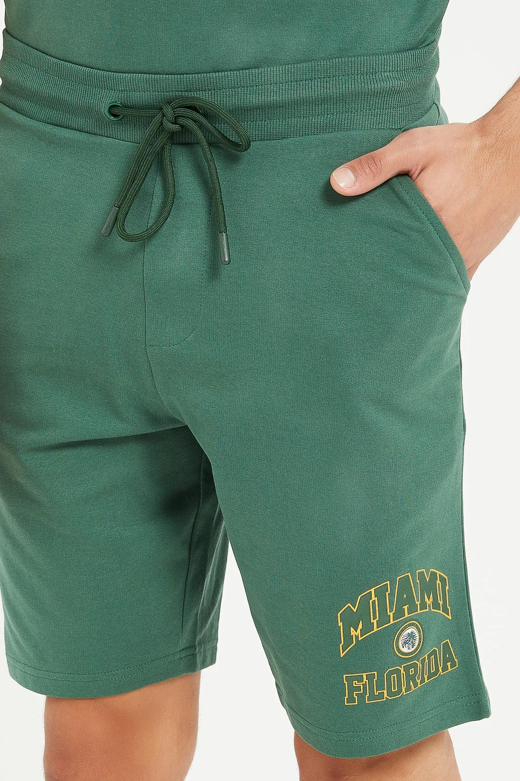 Men Green Printed Lounge Short