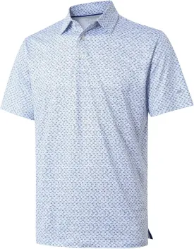 Mens Golf Shirts Short Sleeve Moisture Wicking Dry Fit Print Performance Athletic Casual Golf Polo Shirts for Men