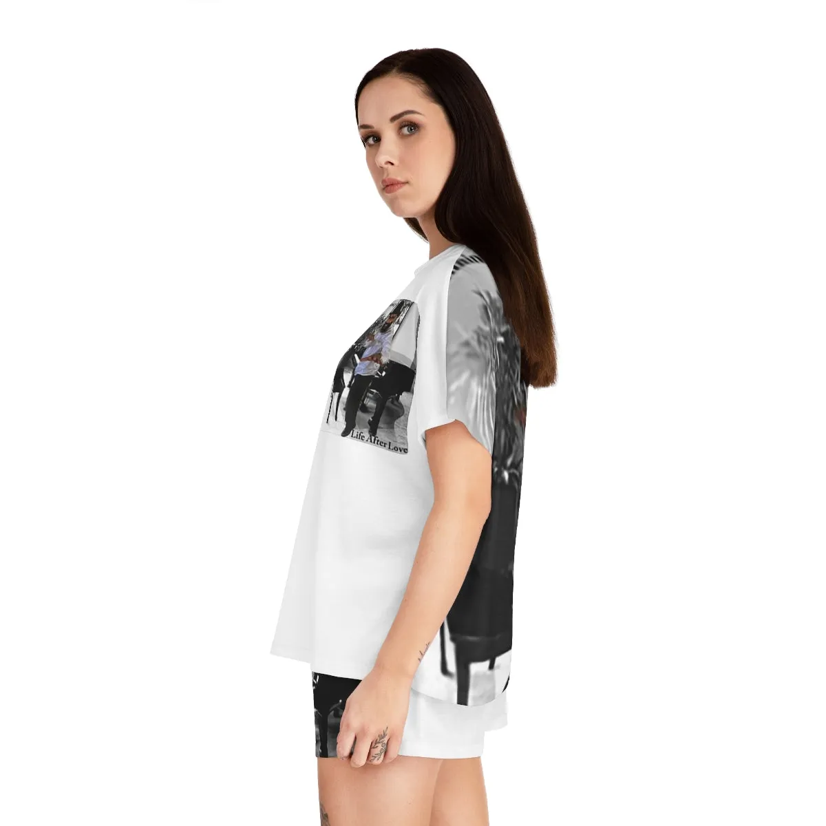 M.U.S.I.C. World HQ Women's Short Pajama Set (AOP)
