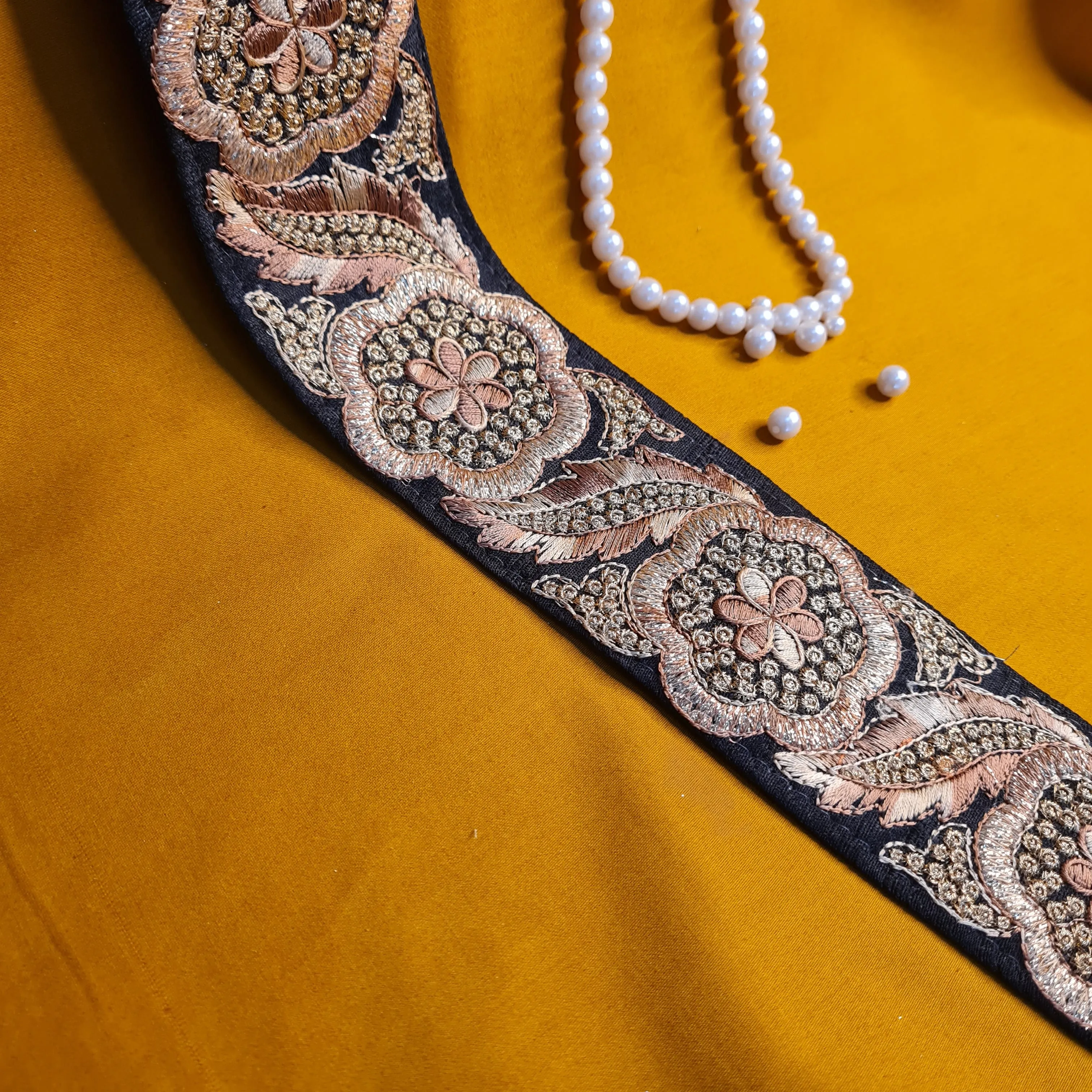 Premium Black Zari Embroidery Lace