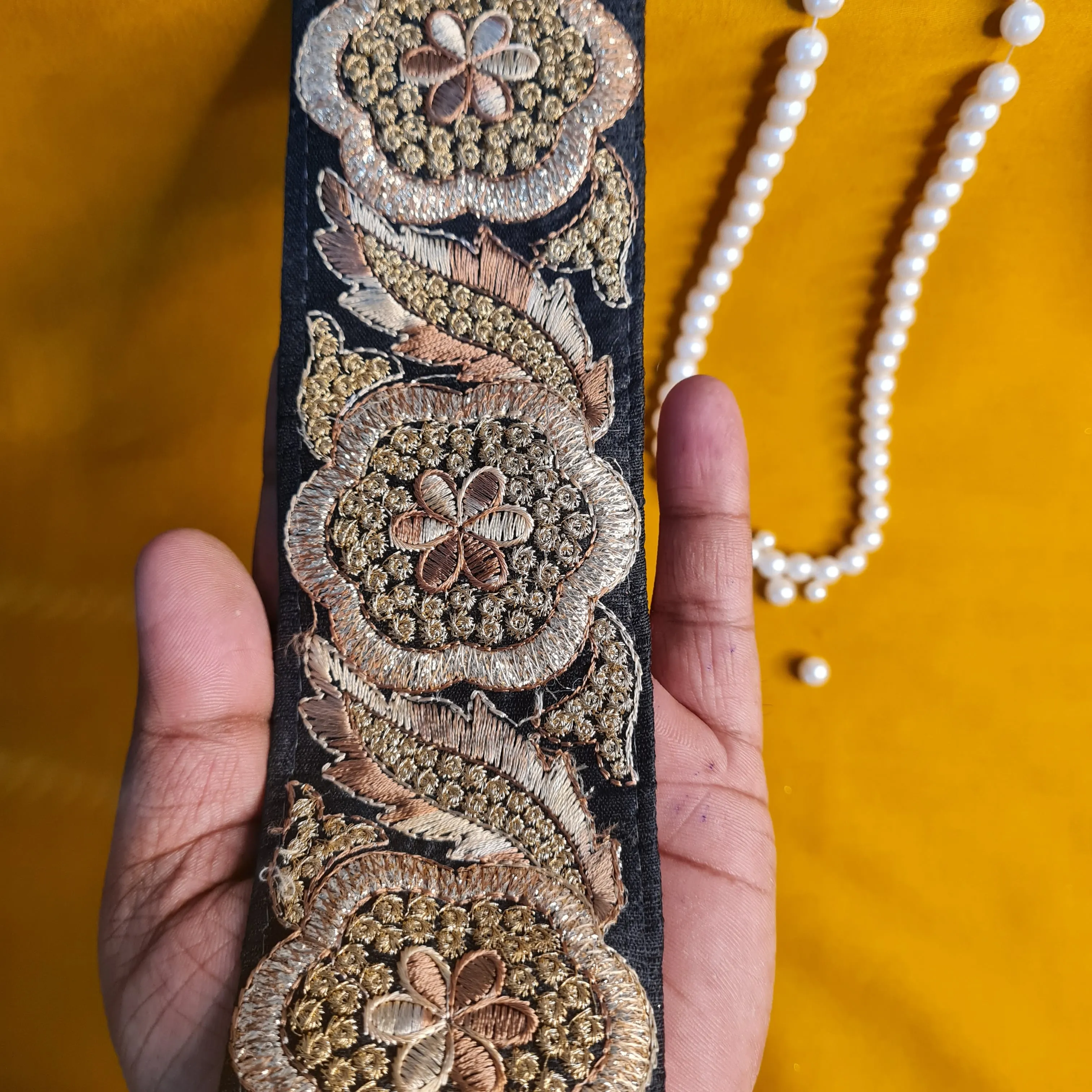 Premium Black Zari Embroidery Lace