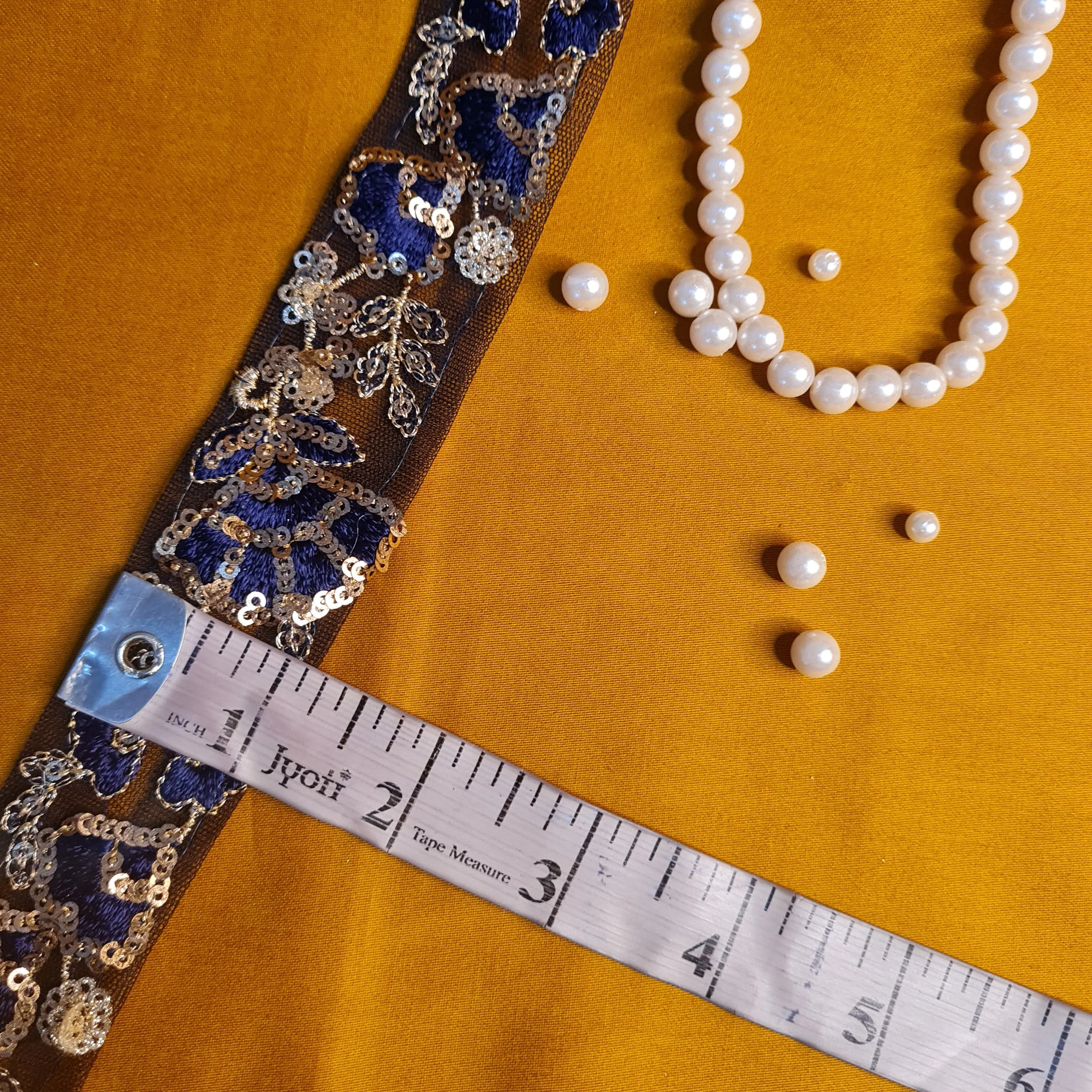 Premium Blue Sequins Embroidery Lace