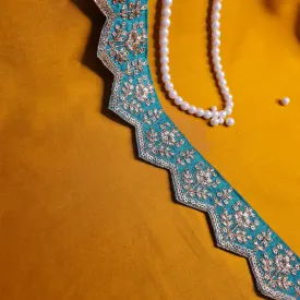 Premium Green Chevron Zari Embroidery Lace