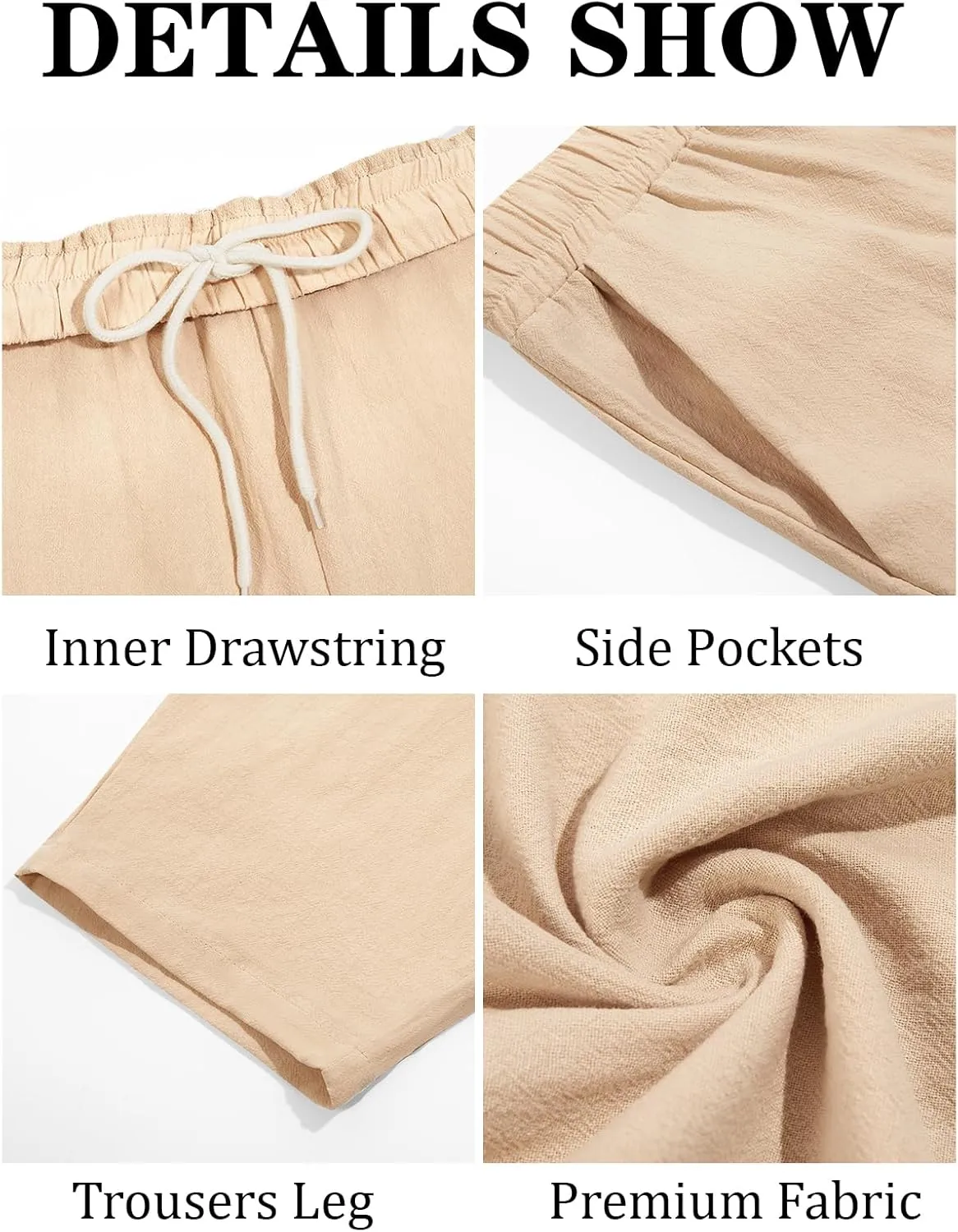 Runcati Mens Cotton Harem Capri Pants Yoga Beach Baggy 3/4 Shorts Pants Casual Elastic Waist Hippie Boho Pants