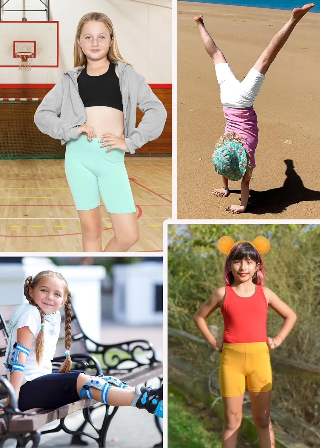 STRETCH IS COMFORT Girl's Cotton Biker Shorts and Cartwheel Shorts | Two Lengths to Choose from | Size 4-14