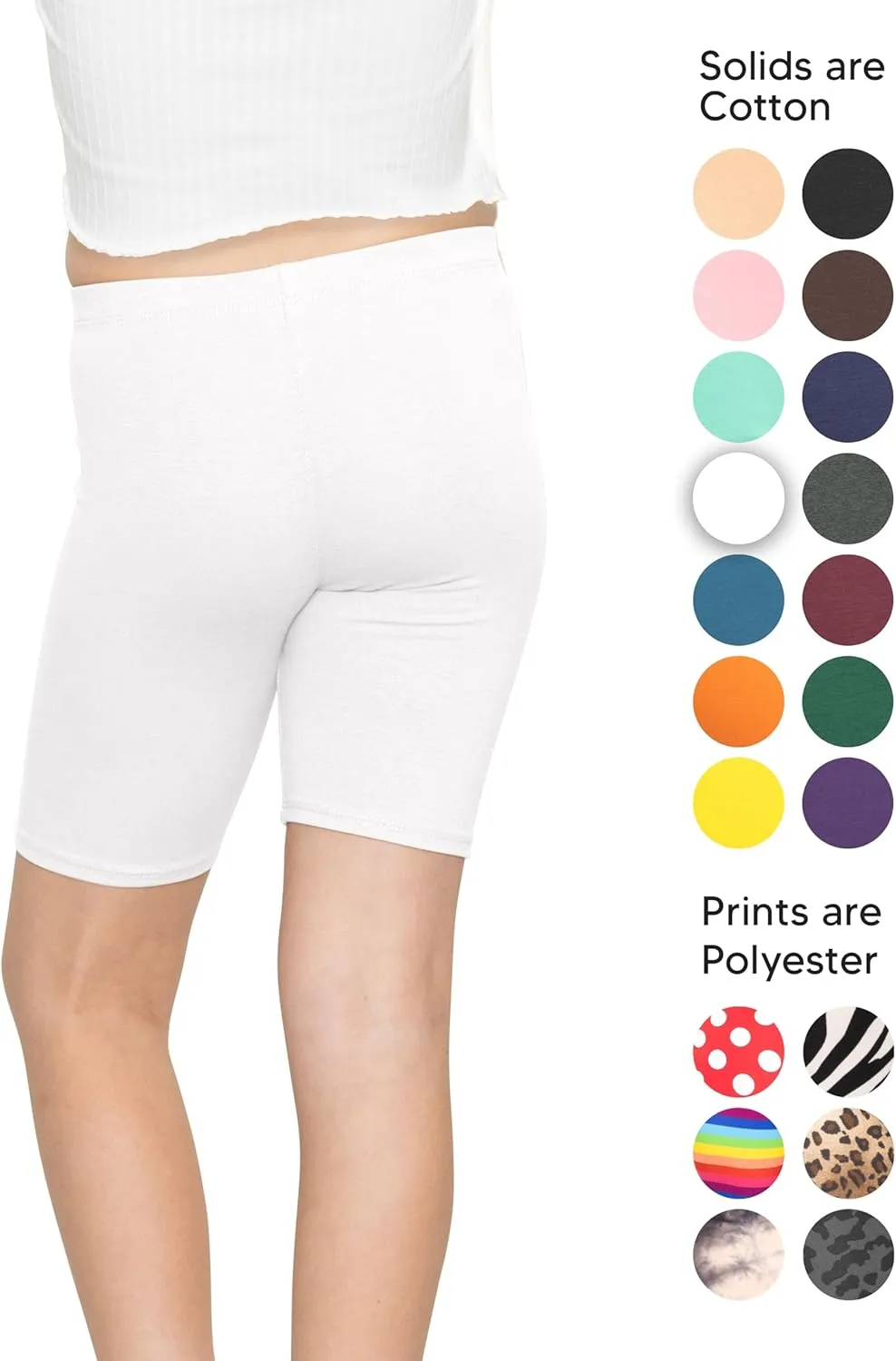 STRETCH IS COMFORT Girl's Cotton Biker Shorts and Cartwheel Shorts | Two Lengths to Choose from | Size 4-14