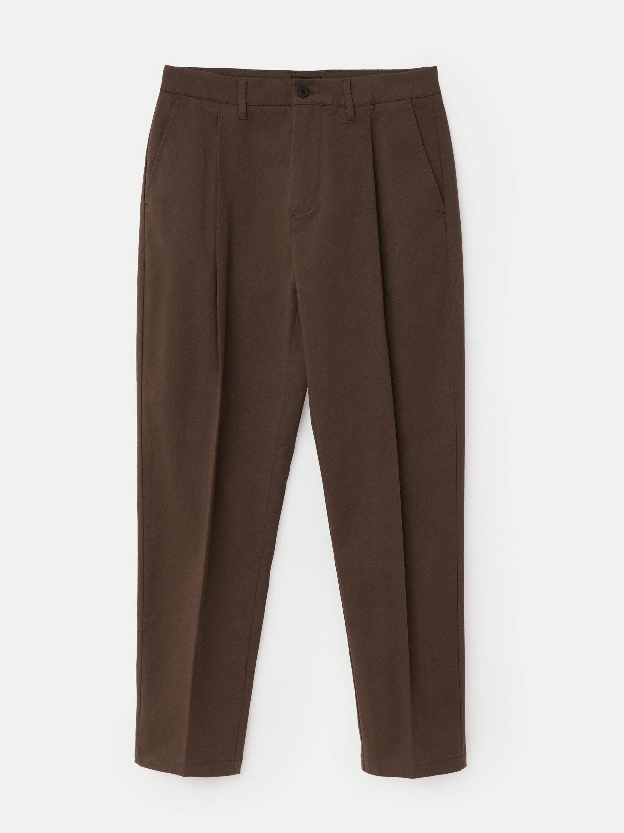 The Jamie Relaxed Tapered Pant in Chocolate Brown