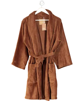 TMR Brown The Makeup Robe  Mocha Cotton Robe One Size