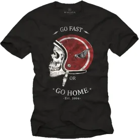 Vintage Motorcycle Helmet T-Shirt for Men - Go Fast Or Go Home