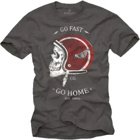 Vintage Motorcycle Helmet T-Shirt for Men - Go Fast Or Go Home
