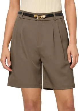 Willit Women's Shorts Wide Leg Dress Casual Work Summer Pleated Shorts High Waisted with Pockets 7" 10"