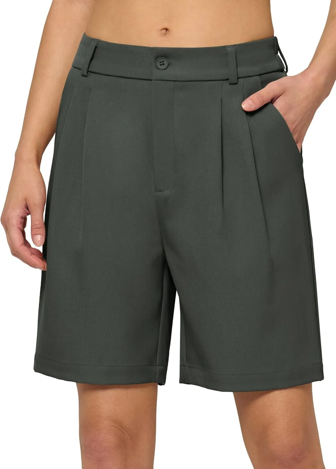 Willit Women's Shorts Wide Leg Dress Casual Work Summer Pleated Shorts High Waisted with Pockets 7" 10"