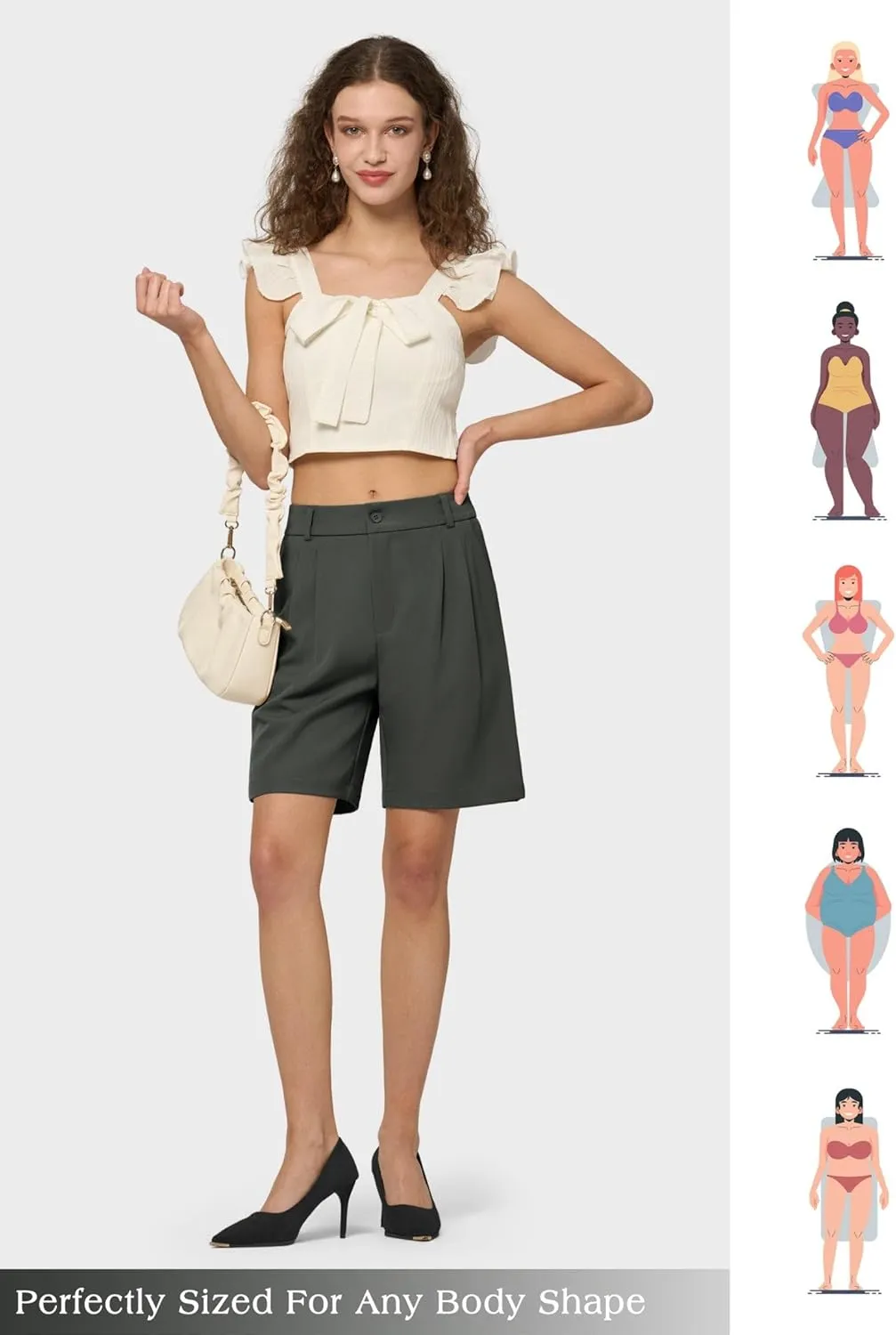 Willit Women's Shorts Wide Leg Dress Casual Work Summer Pleated Shorts High Waisted with Pockets 7" 10"