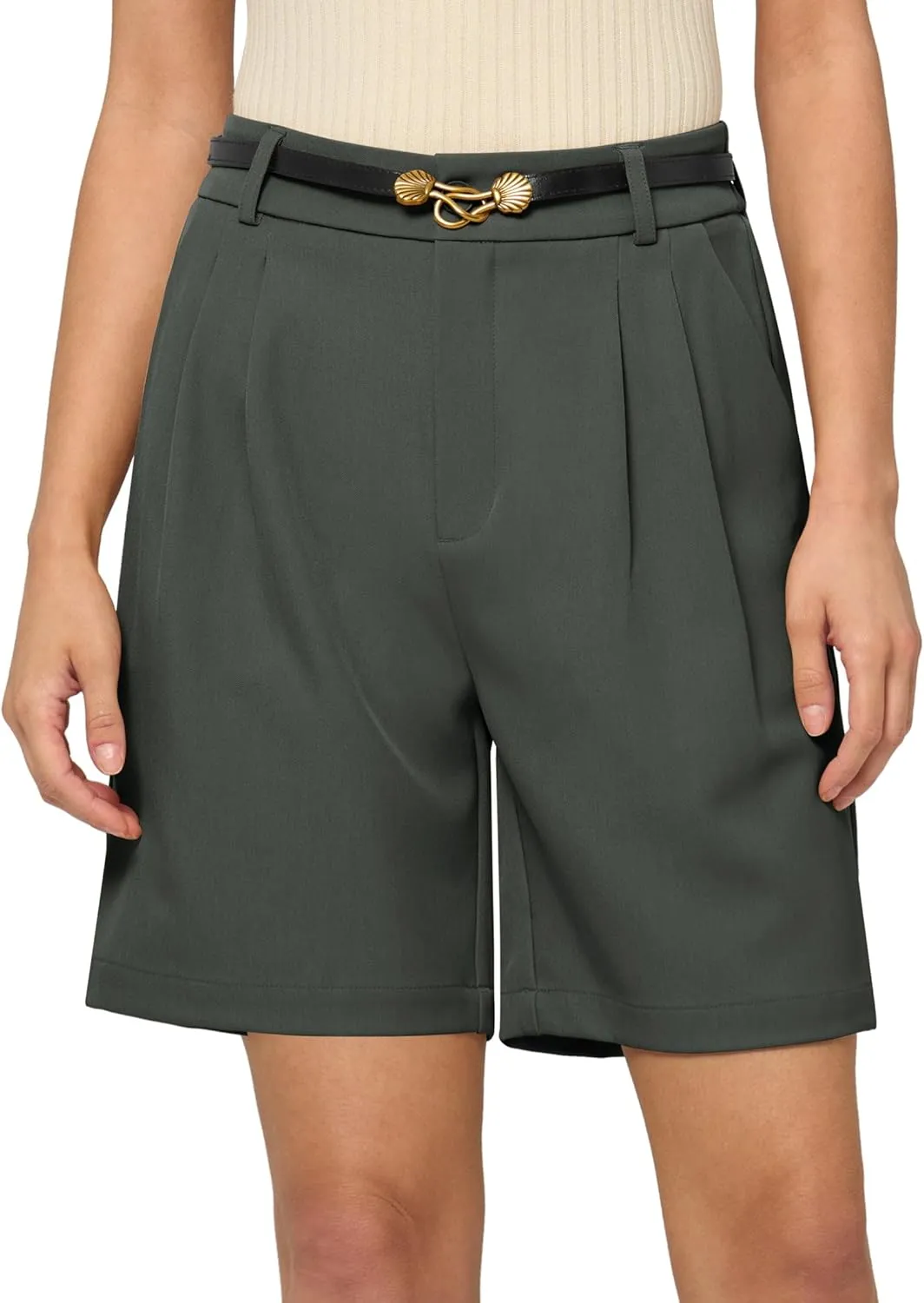 Willit Women's Shorts Wide Leg Dress Casual Work Summer Pleated Shorts High Waisted with Pockets 7" 10"