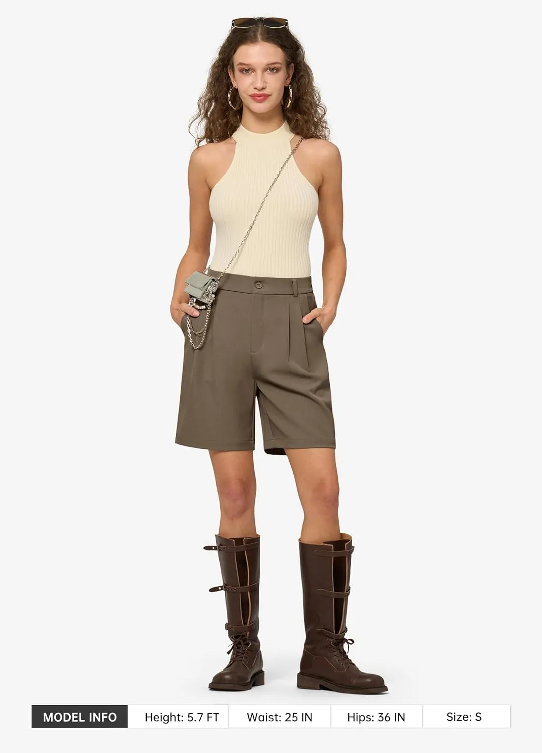 Willit Women's Shorts Wide Leg Dress Casual Work Summer Pleated Shorts High Waisted with Pockets 7" 10"