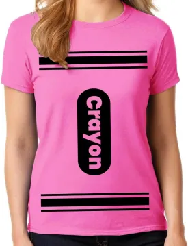 Womens Crayon Shirt Halloween Costume t Shirt Ladies and Girls Fit Adult Size | Cool Shirt idea | Graphic Tee Teens and Adult