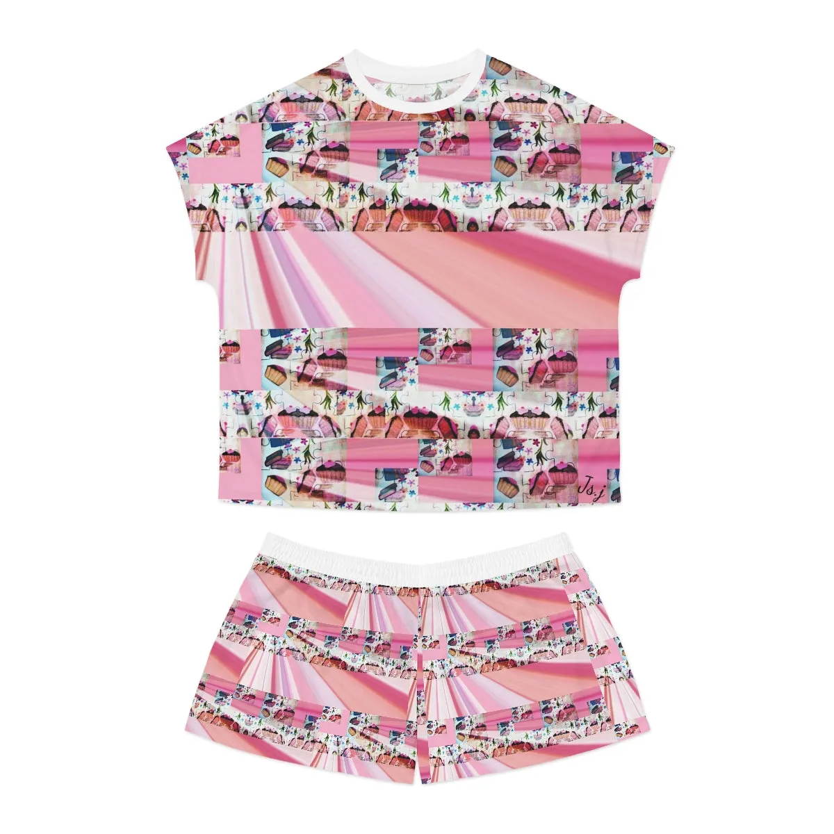 Women's Short Pajama Set (AOP) PINK DELICIOUS