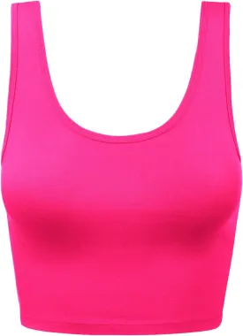 Women's Sleeveless Racerback Crop Tank Top Camisole Backless Scoop Neck Shirts