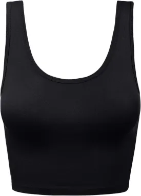 Women's Sleeveless Racerback Crop Tank Top Camisole Backless Scoop Neck Shirts