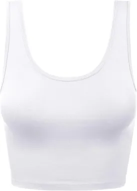 Women's Sleeveless Racerback Crop Tank Top Camisole Backless Scoop Neck Shirts