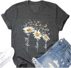 Women's Summer Round Neck Short Sleeve Print Casual Tops Cute Fashion Funny Tshirt